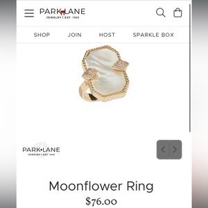 Park Lane Moonflower Ring - Gold with White Accent